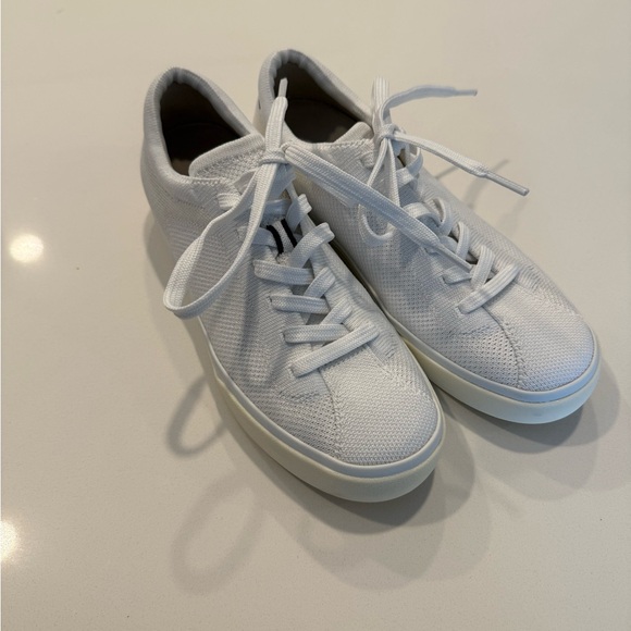 Rothy’s The Lace Up Bright White Knit Sneakers - Picture 3 of 10